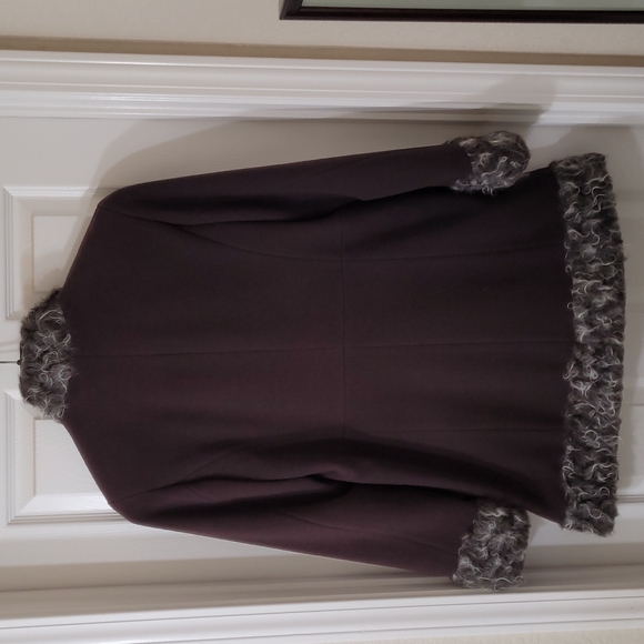 AK ANNE KLEIN | Mohair Trimmed Wool Coat - Small - Picture 2 of 9